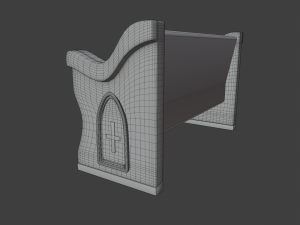 church pew set 3D मॉडल