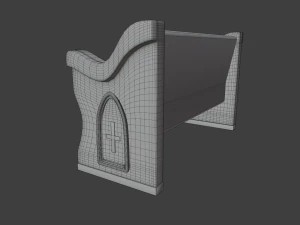 church pew set 3D Model