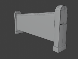 church pew front screen set 3D Model
