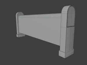 church pew front screen set 3D Model