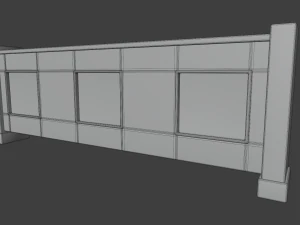 church pew front screen set 3D Model