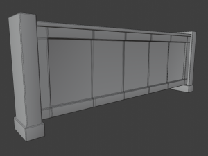 church pew front screen set 3D Model