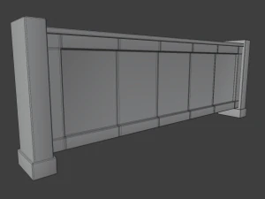 church pew front screen set 3D Model