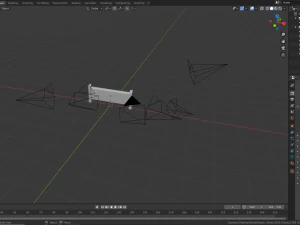 church pew front screen set 3D Model