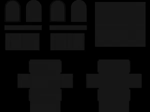 church pew front screen set 3D Model