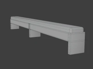 church pew kneeler 3D Model