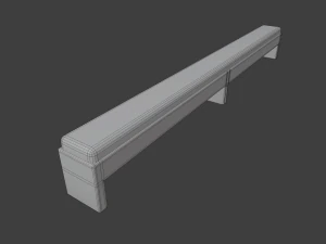 church pew kneeler 3D Model