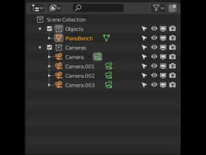 set pianoforte da chiesa 2 Modello 3D