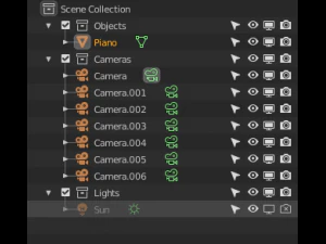 set pianoforte da chiesa 2 Modello 3D