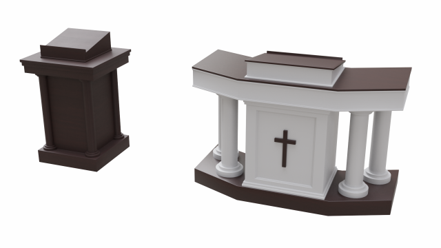 church podium set 3D 모델 .c4d .max .obj .3ds .fbx .stl .blend 