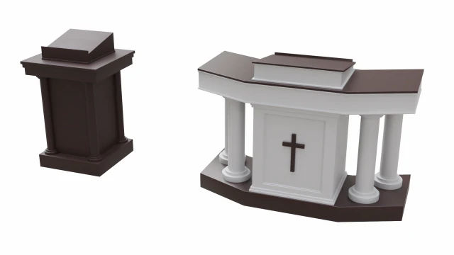 church podium set 3D Model .c4d .max .obj .3ds .fbx .stl .blend 