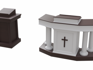 church podium set Modelo 3D