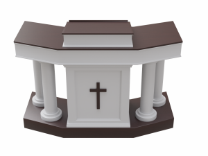 church podium set 3D 모델