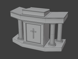 church podium set 3D 모델