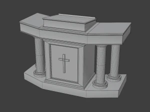 church podium set 3D Model