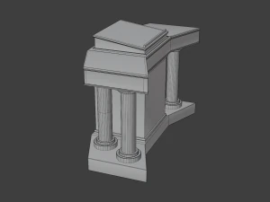 church podium set 3D Model