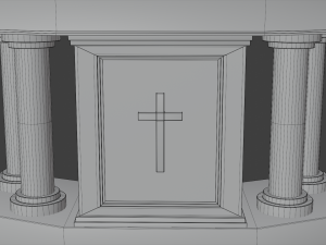 church podium set 3D 모델