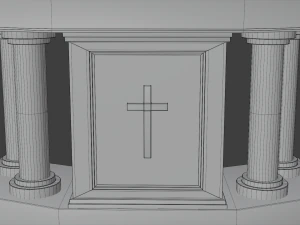 church podium set 3D Model