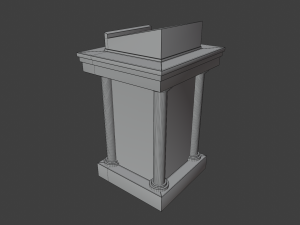 church podium set 3D 모델