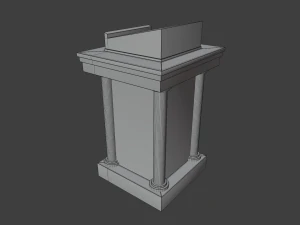 church podium set 3D Model