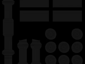 church podium set 3D Model
