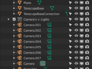 telesc&oacute;pio Modelo 3D
