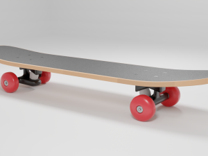 wooden skateboard 3D मॉडल