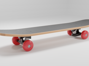 wooden skateboard 3D 模型