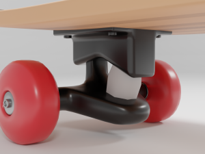wooden skateboard 3D 模型