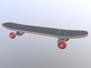 wooden skateboard 3D 模型