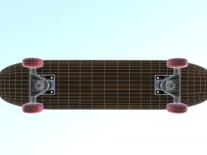 wooden skateboard 3D 模型