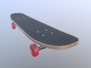 wooden skateboard 3D 模型