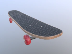 wooden skateboard 3D Model