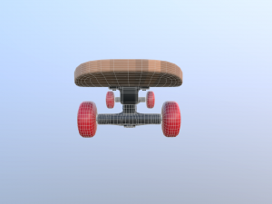 wooden skateboard 3D 模型