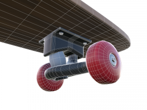 wooden skateboard 3D 模型