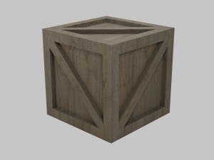 low poly wooden crate 3D-Modell