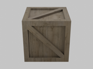 low poly wooden crate 3D Model