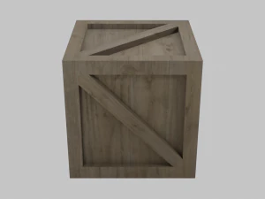 low poly wooden crate 3D Model