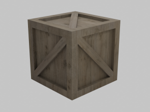 low poly wooden crate 3D Model