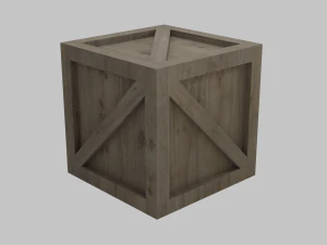 low poly wooden crate 3D Model