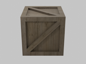 low poly wooden crate 3D Model