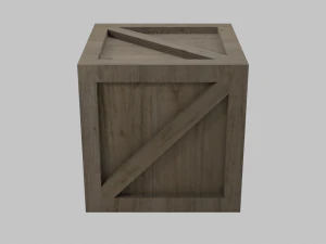 low poly wooden crate 3D Model