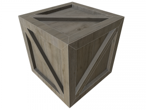 low poly wooden crate 3D Model