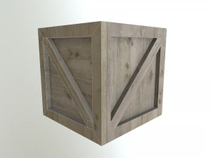low poly wooden crate 3D Model