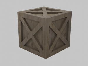 low poly wooden crate 2 3D Model