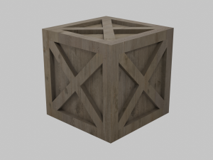 low poly wooden crate 2 3D-Modell