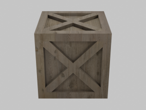 low poly wooden crate 2 3D 模型