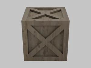 low poly wooden crate 2 3D Model
