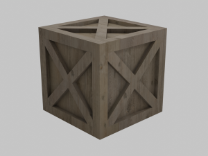 low poly wooden crate 2 3D 模型