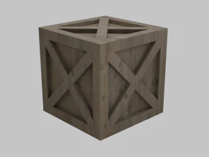 low poly wooden crate 2 3D Model